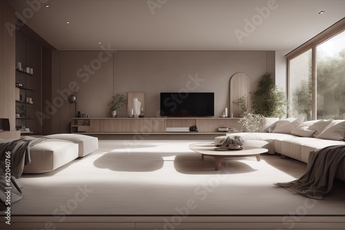 Scandinavian interior design of modern spacious living room © Universeal