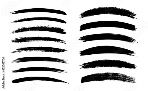 Collection of vector paint brush strokes, hand drawn brush stroke textures set.