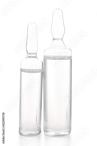 Medical ampules on white ba...