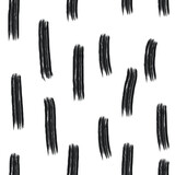 Vertical lines brush strokes seamless pattern, black and white abstract background