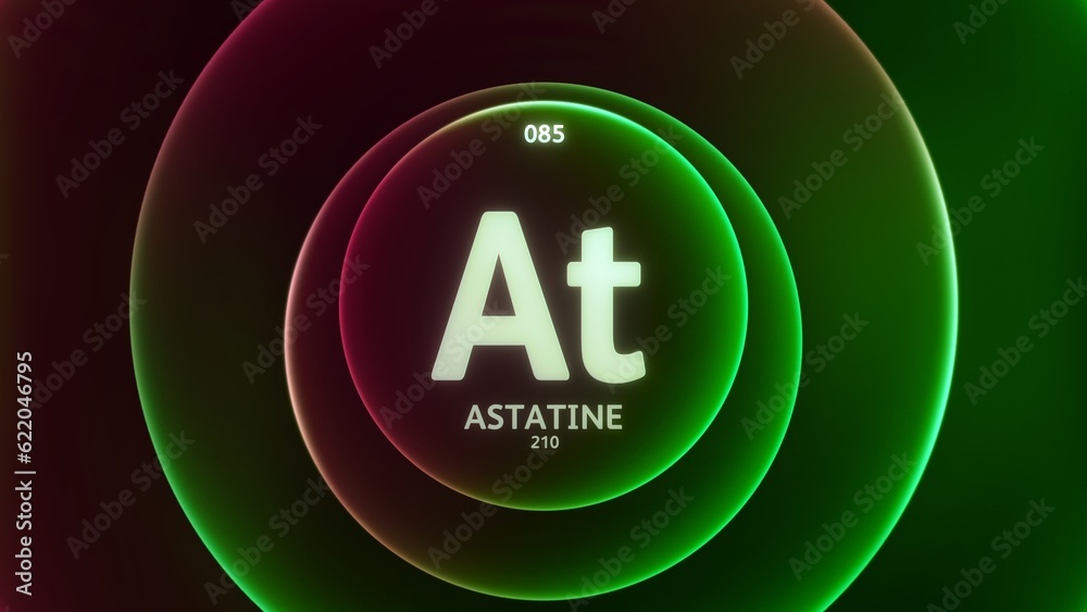 Astatine as Element 85 of the Periodic Table. Concept illustration on