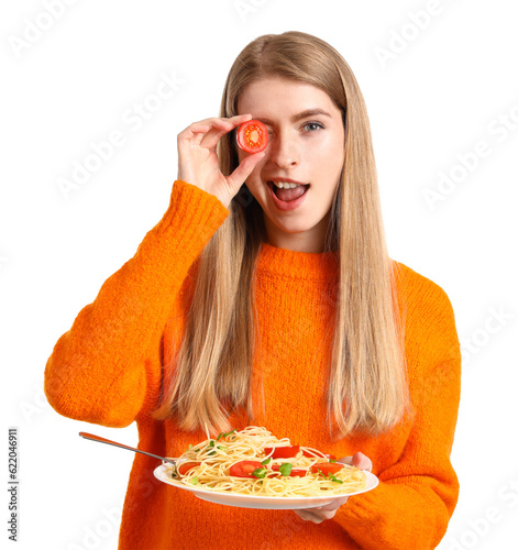 Young woman with tasty past...