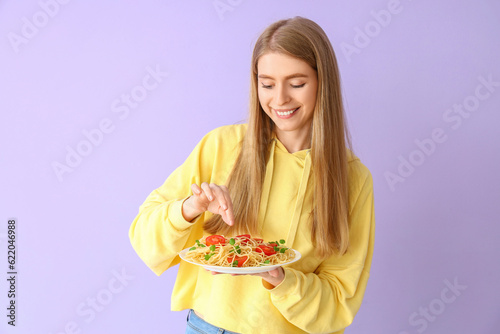 Young woman with tasty past...