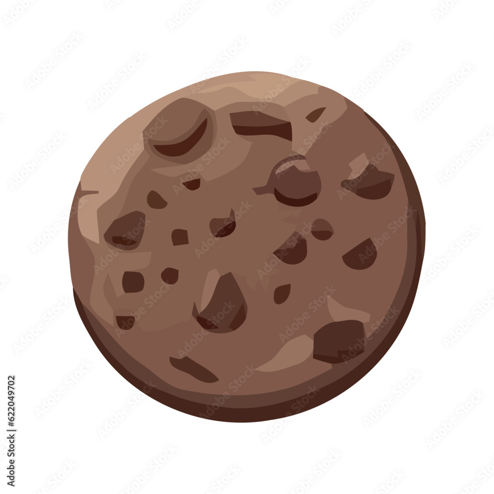 Fototapeta premium Sweet chocolate cookie icon, isolated vector illustration