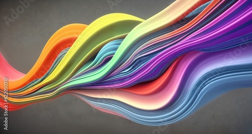 Abstract background with colorful rainbow waves. Ai generative.
