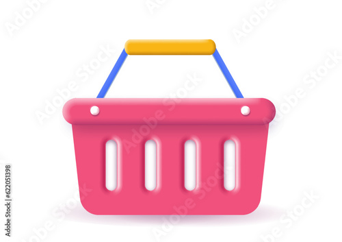 3D shopping cart icon
