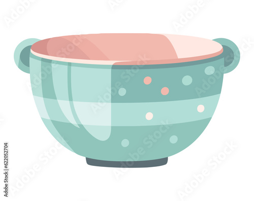 ceramic blue bowl icon isolated