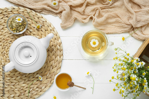 Relaxing chamomile tea with...