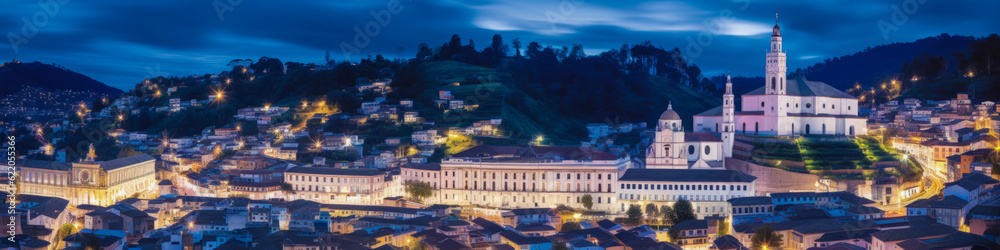 Quito panoramic view Equador - Generative AI