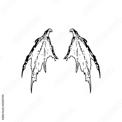 vector illustration of dragon wings