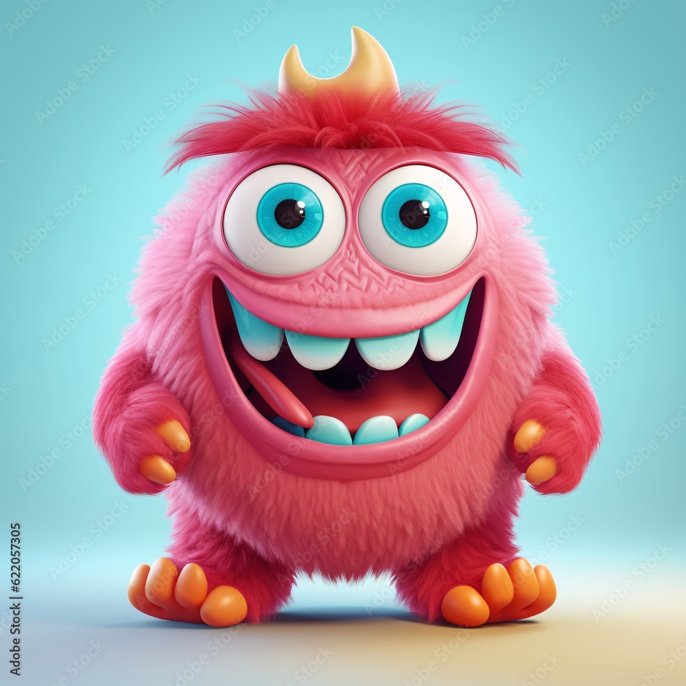 Adorable 3D Monster Character: Collection of Cute and Playful