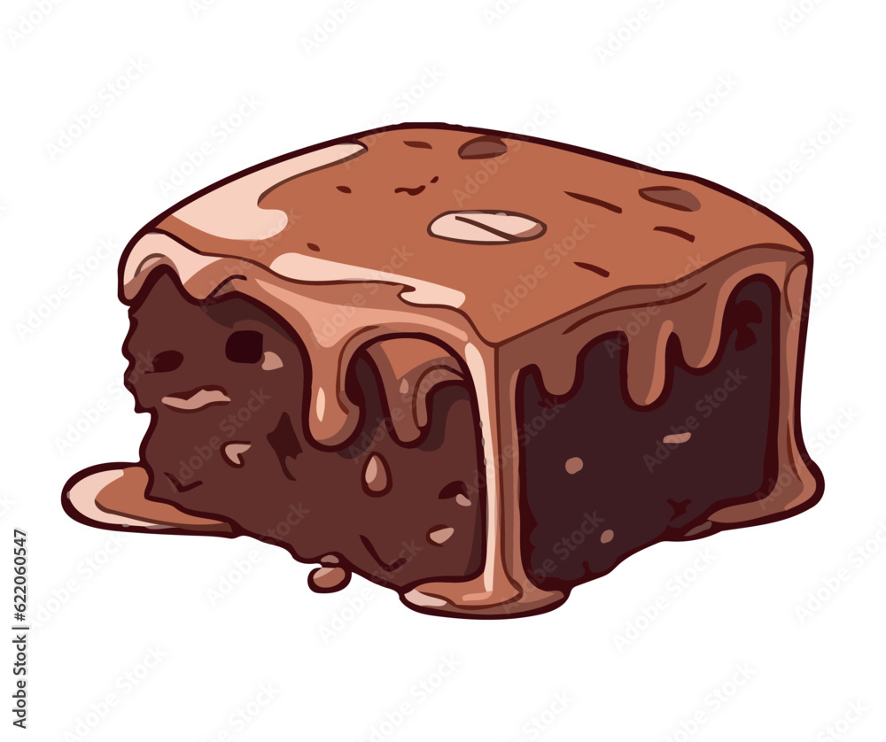 Homemade cake icon with chocolate and icing Homemade cake icon with chocolate and icing