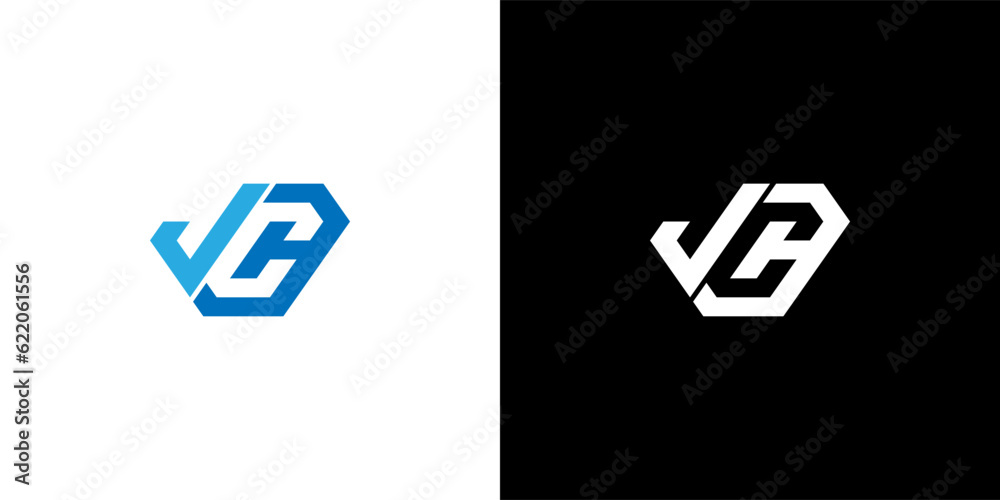 Letter JC negative space logo, JC Monogram, Initial JC Logo, JC Logo ...