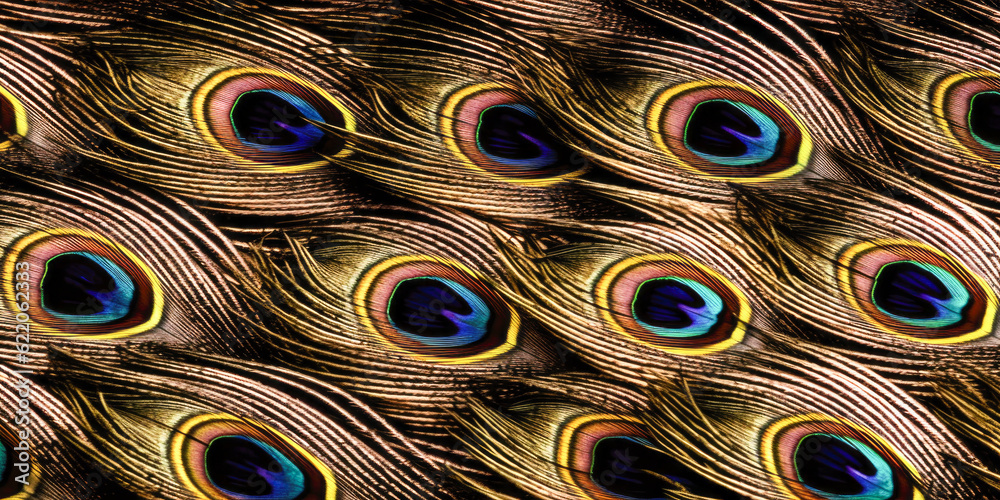Obraz premium Texture of a peacock - Generative AI