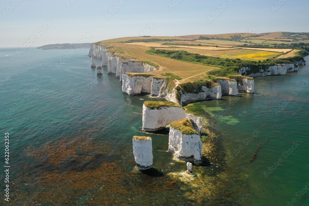 Ταπετσαρία Take in breathtaking Aerial Drone views of the Jurassic coast and unique rock fo