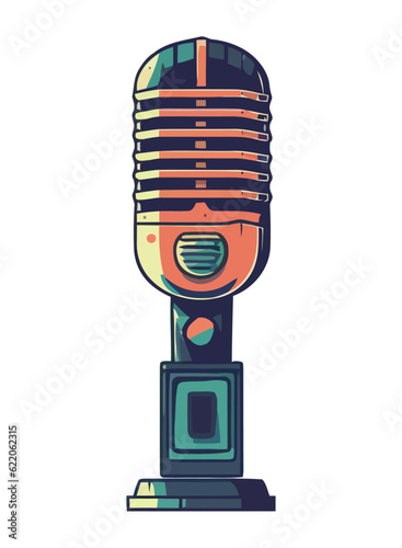 An antique microphone, old fashioned broadcasting