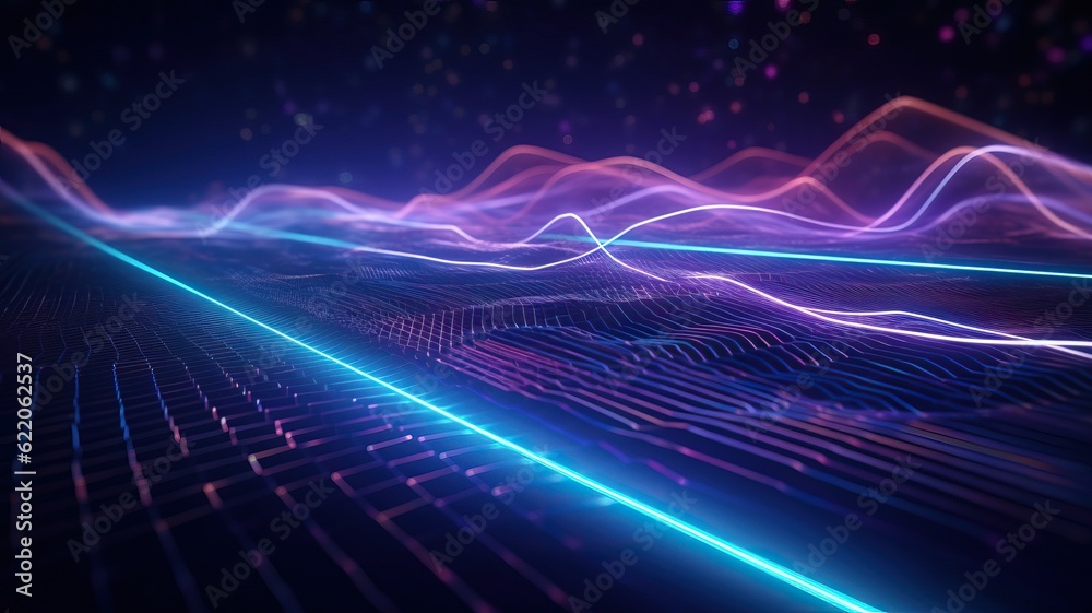 Abstract futuristic background with pink blue,violet, pink glowing neon lines. Ai generated Abstract futuristic background with pink blue,violet, pink glowing neon lines. Ai generated