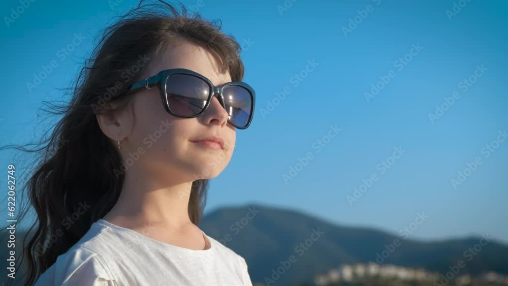 Reflection of the sunset in the glasses of a child. Reflection of the sunset in the glasses of a child.