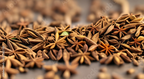 Illustration with star anise spice
