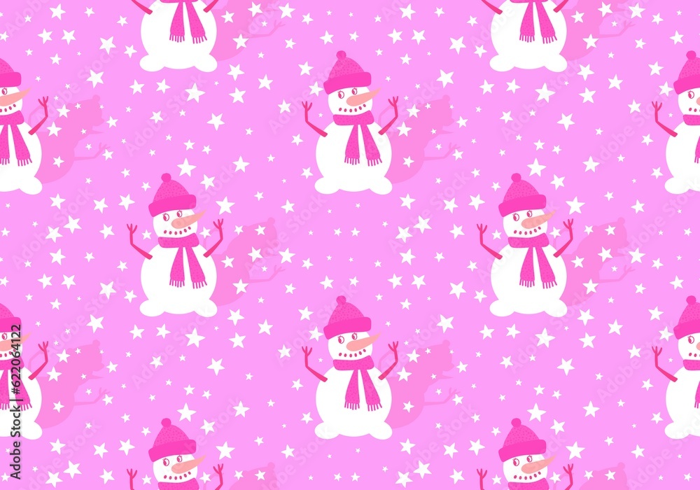 Cartoon snowman seamless Christmas pattern for new year accessories and wrapping paper and kids clothes print Cartoon snowman seamless Christmas pattern for new year accessories and wrapping paper and kids clothes print