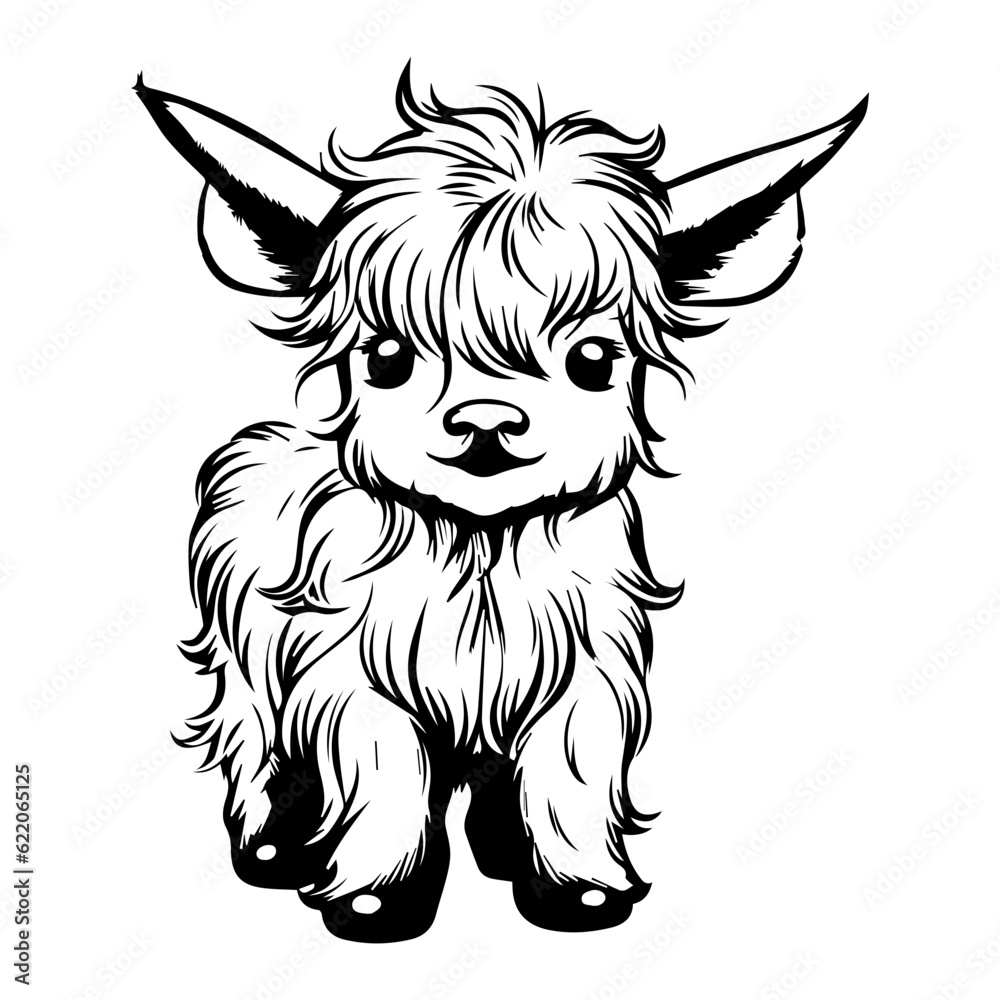 Stockvector Highland cow svg, highland cow png, cow head svg cow svg