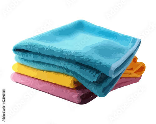 A clean stack of multi colored towels