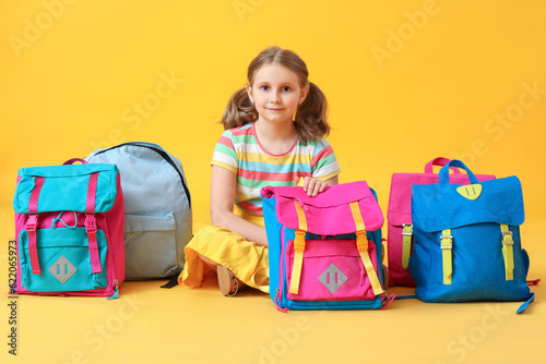 Cute little girl with backp...