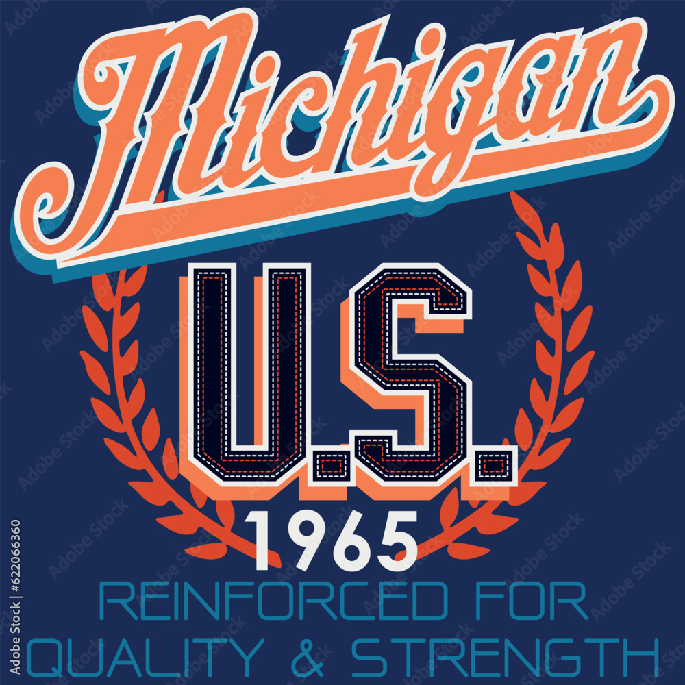 Fotografie Michigan varsity motto print