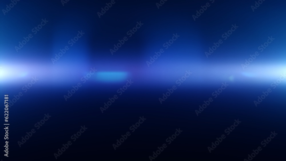 Abstract dark blue lens flare gradient overlay light leak background illustration. Vibrant defocused decor product display. Soft toned copy space backplate. Elegant glow product showcase backdrop.