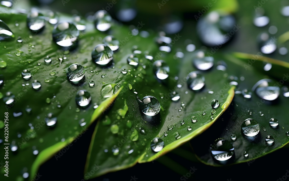 drops of dew on a close-up sheet
