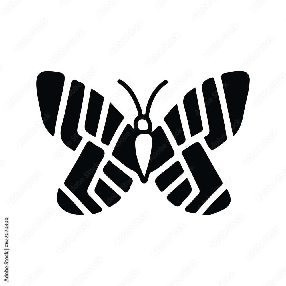Hand drawing butterfly in black and white, suitable for butterfly logos, butterfly silhouettes.