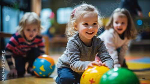 Child playing with ball