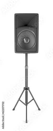 Fotografie Speaker on stand on white background