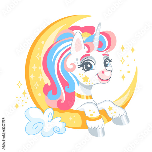 Cute cartoon character happy unicorn vector illustration 9