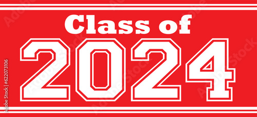 Class of 2024 Banner with Red Background