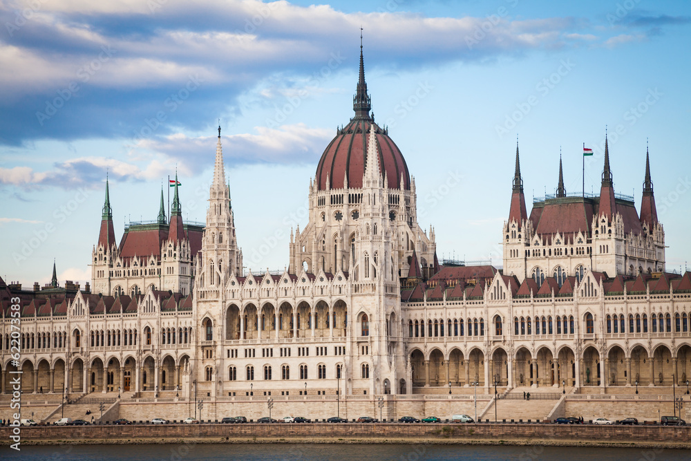 The Hungarian Parliament Building, a notable landmark of Hungary and a popular tourist destination of Budapest.