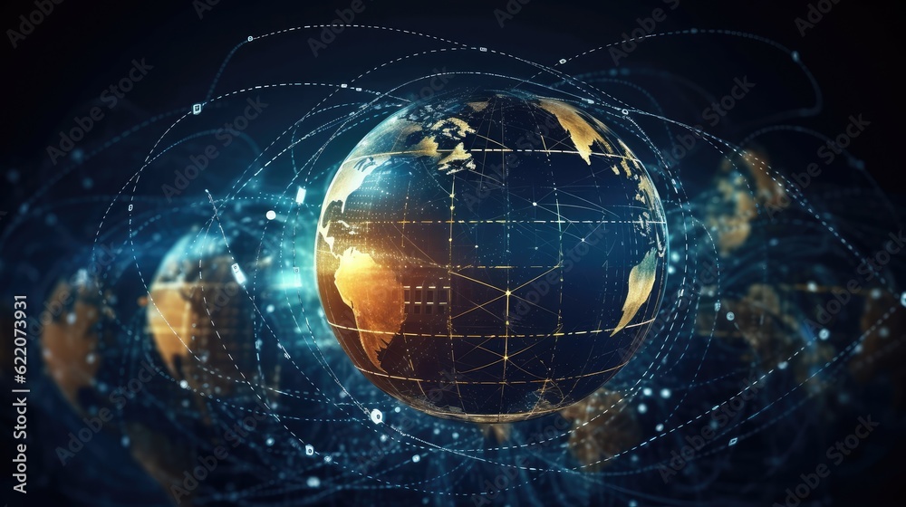 Obraz premium Modern Blue Earth Technology Background