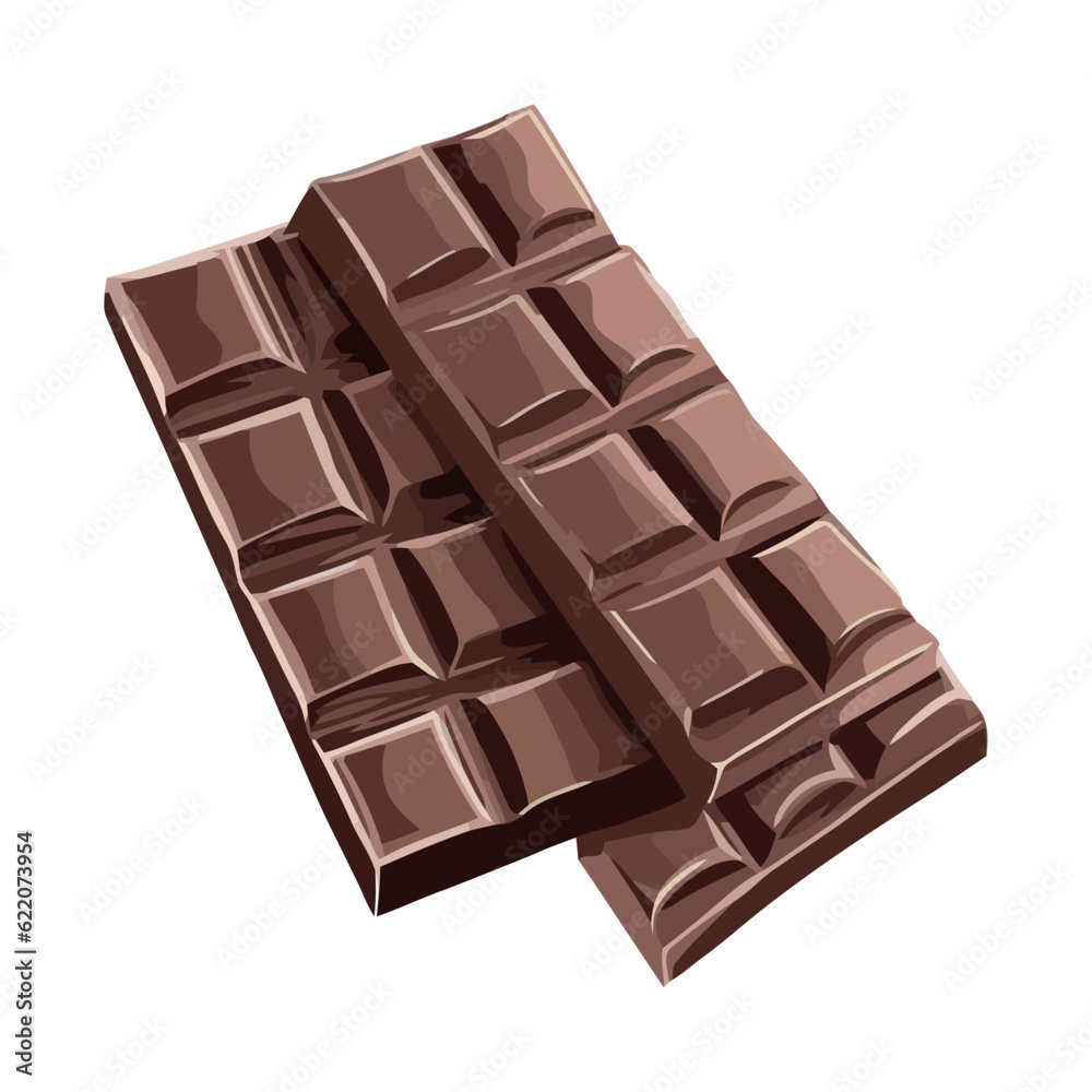 Dark chocolate bar, broken slice, indulgent snack