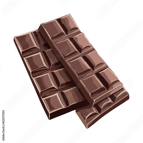 Dark chocolate bar, broken slice, indulgent snack