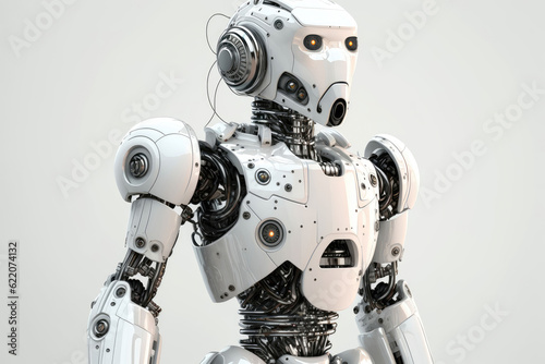 3D artificial intelligence robot, AI generated © evening_tao