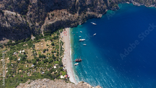 Aerial view of Butterfly Valley in Fethiye district. photo