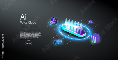 AI artificial intelligence robot support.Voice assistant concept. Vector sound wave. Voice and sound recognition equalizer wave flow background. Voice assistant modern concept.