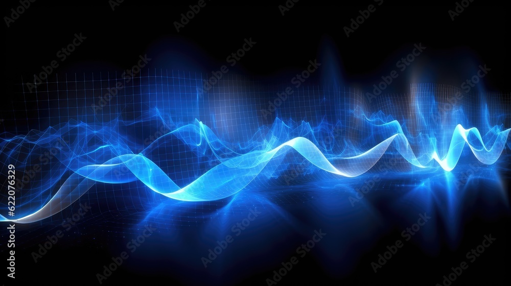 Fototapeta premium Blue Wave Technology Information Background