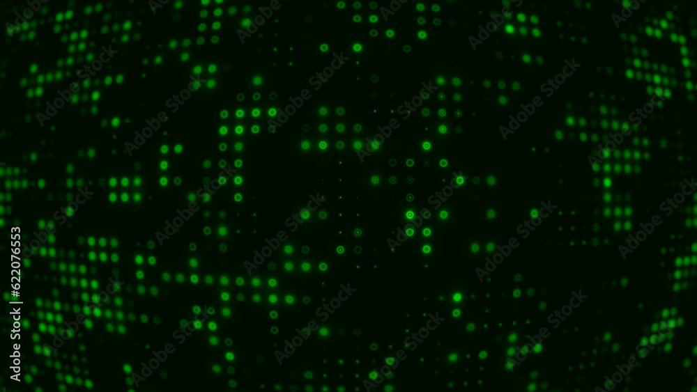 abstract technology background with glowing green lights as a retro tv screen with colorful dots abstract technology background with glowing green lights as a retro tv screen with colorful dots