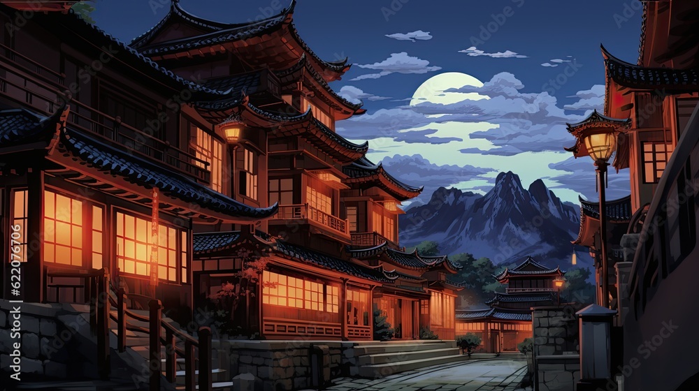 Temple of heaven. AI generated art illustration. Temple of heaven. AI generated art illustration.