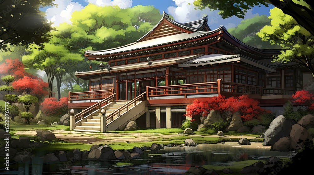 Fototapeta premium Temple of heaven. AI generated art illustration.