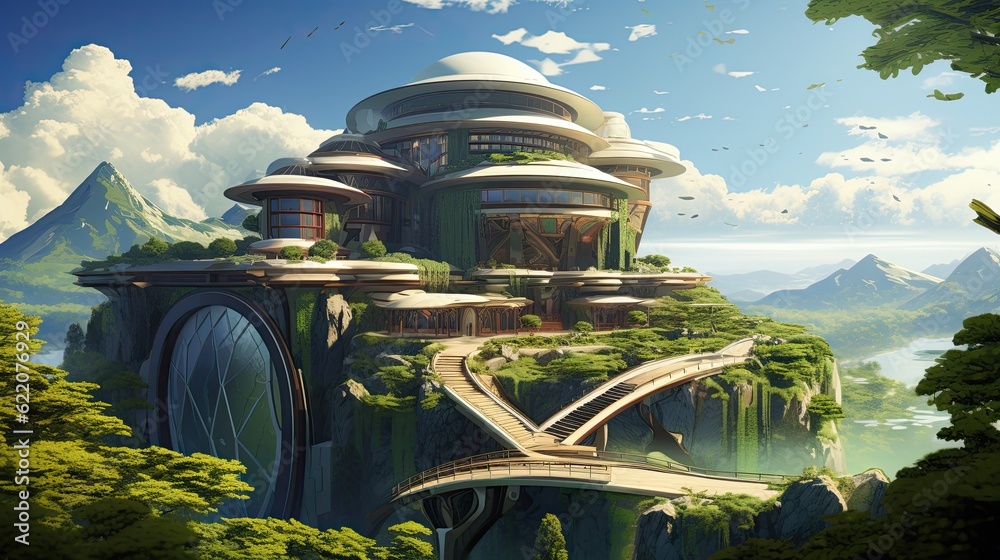 Temple of heaven. AI generated art illustration. Temple of heaven. AI generated art illustration.