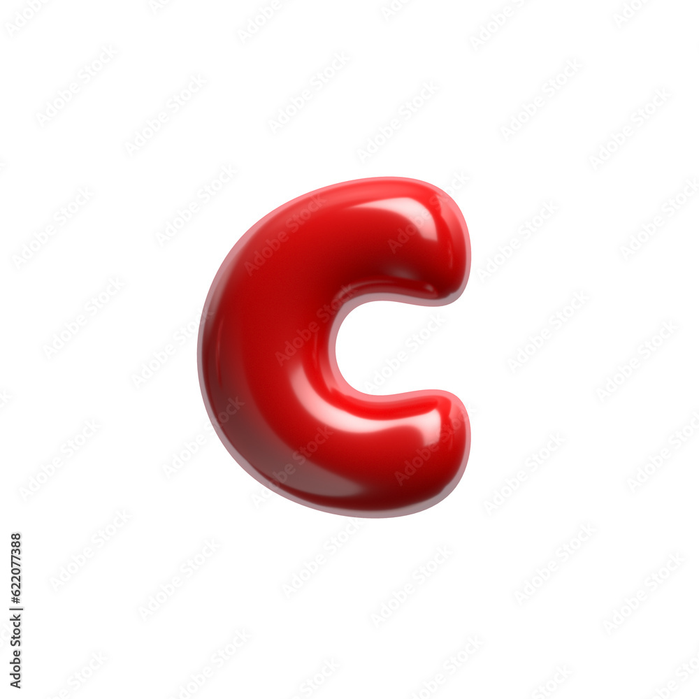 red cartoon letter C - Lowercase 3d glossy font - Suitable for events, design or passion related subjects red cartoon letter C - Lowercase 3d glossy font - Suitable for events, design or passion related subjects