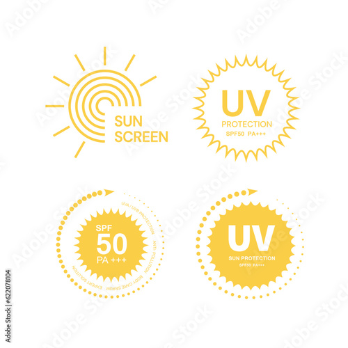 UV protection on white background,bubble shield. Solar protection screen from UV rays