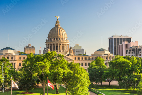 Jackson, Mississippi, USA downtown cityscape at the capitol.